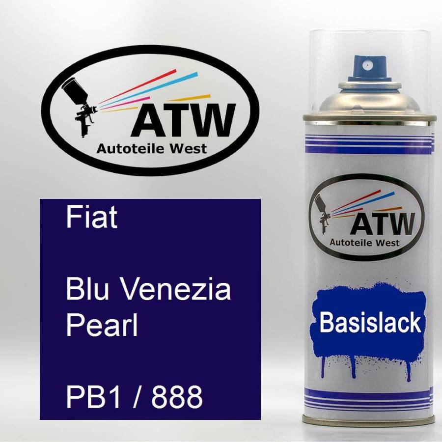 Fiat, Blu Venezia Pearl, PB1 / 888: 400ml Sprühdose, von ATW Autoteile West.